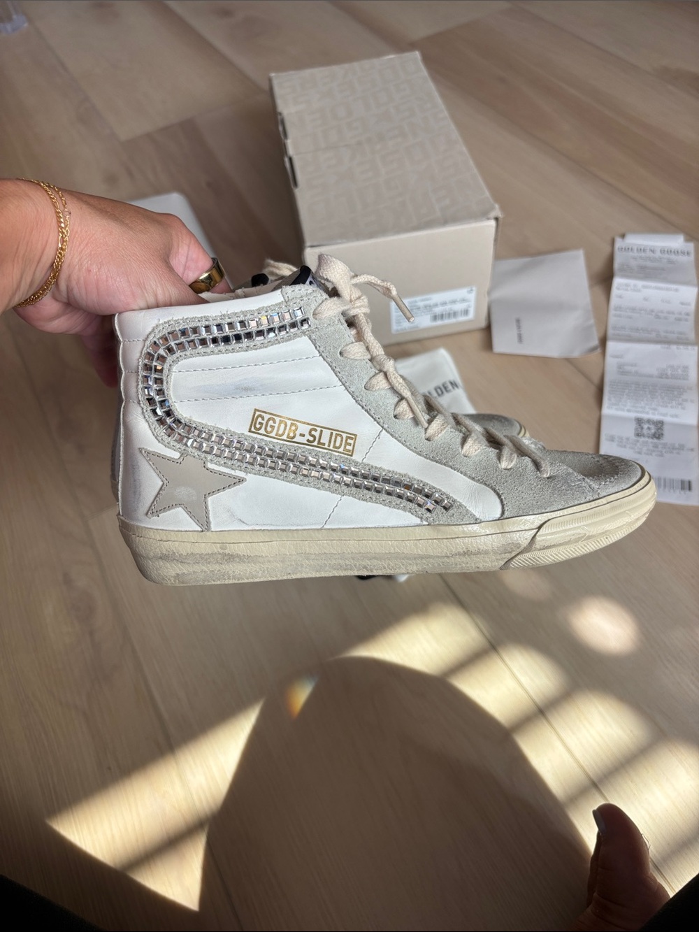 Golden Goose Swarovski Crystal Slide Sneakers Like New - Picture 4 of 14
